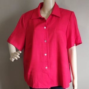 Karen Stevens Vtg 80s button front top, XL,XXL,1X